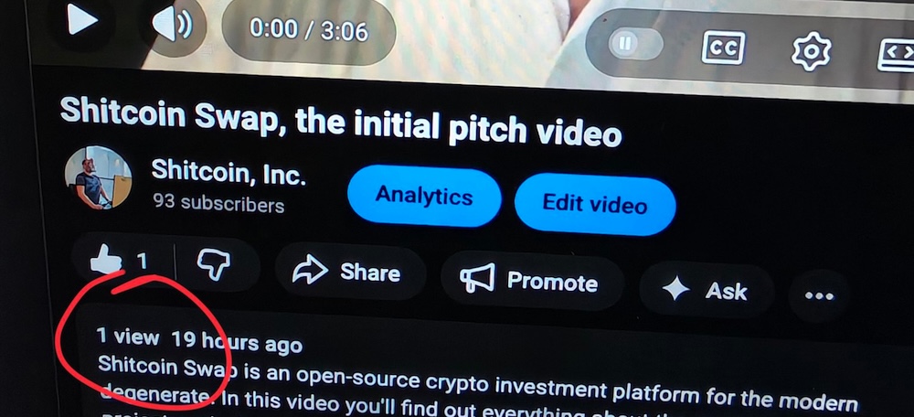 The Shitcoin Swap pitch video is a huge success!